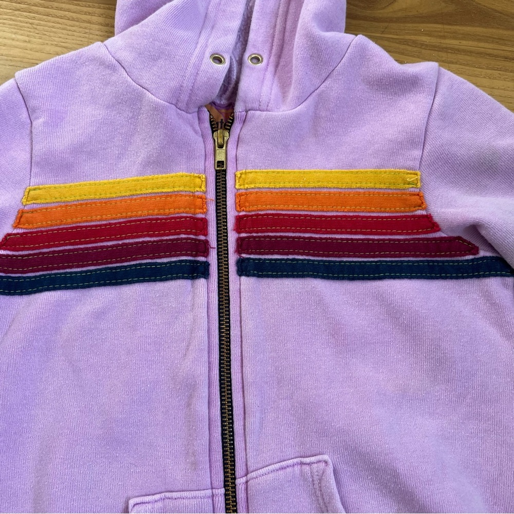Aviator Nation Lavender Hoodie with Rainbow Stripes - Picture 6 of 6
